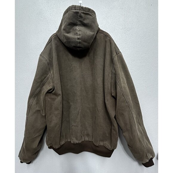 Carhartt JQ282 Mens Jacket Coat XXL 2XL Brown Duck Canvas Chore Barn USA Vintage - Picture 2 of 6